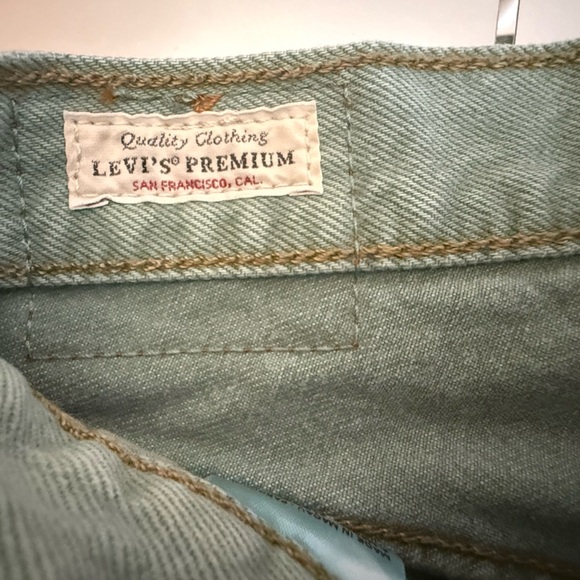 Vintage Sage Mint Green Button Fly Levi’s 501 26x30 Straight Leg BOHO 90’s - Picture 10 of 13